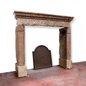 Antique stone fireplace, 112x99 cm (44x39 in). Late 19th century.